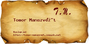 Tomor Manszvét névjegykártya